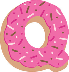 Strawberry Donut Dipped Cream Baked Alphabet Q