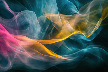Ethereal dance of colors in a dreamy wispy swirl capturing movement and emotion