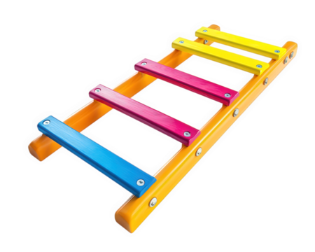 Colorful agility ladder for training and fitness activities, featuring bright blue, pink, yellow, and orange rungs. Ideal for enhancing speed and coordination in various exercises