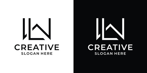 Initial letter LW logo design vector