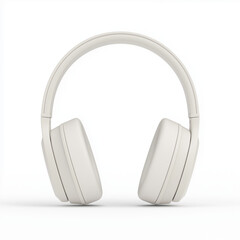 Stylish over-ear headphones, audio gear, futuristic design, matte finish, isolated on white background