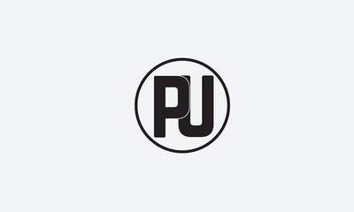 PU, UP, U, P Abstract Letters Logo Monogram