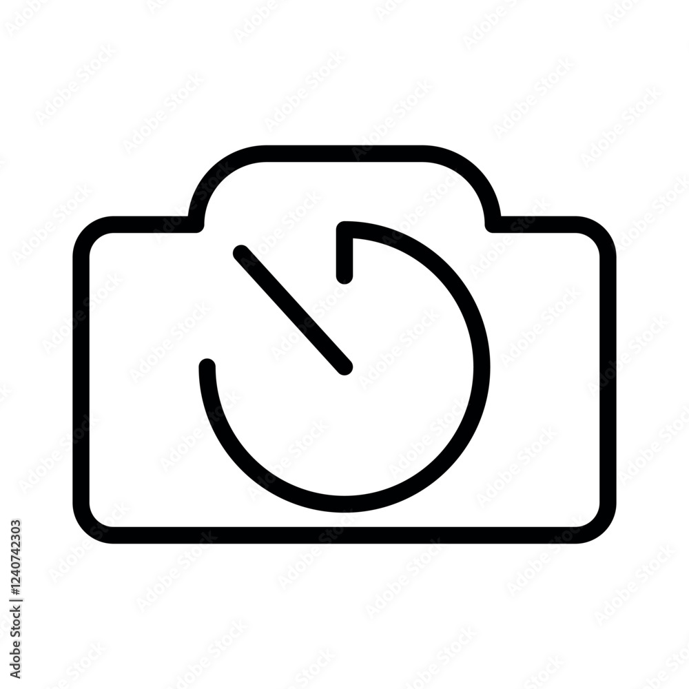 Poster camera timer vector icon