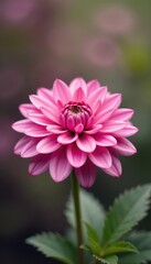 Obraz premium Pink chrysanthemum in soft focus with copy space, closeup, flower, botanical