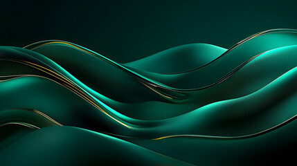 A luxurious emerald green design with glowing accents, smooth gradients, and metallic elements, creating a high-end, sophisticated aesthetic.