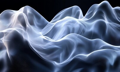 Obraz premium Abstract translucent layers forming radiant wave patterns. Branding-ready futuristic texture, Generative AI