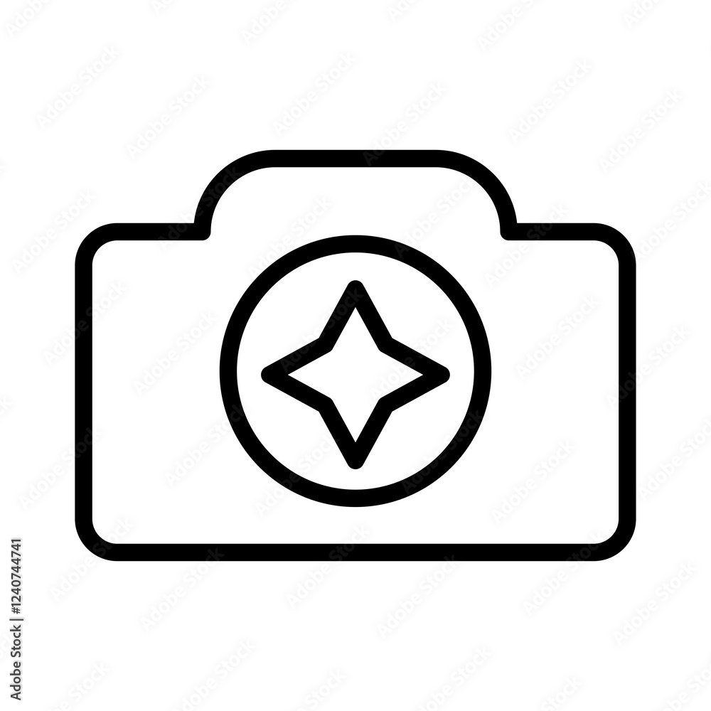 Poster camera enhance vector icon
