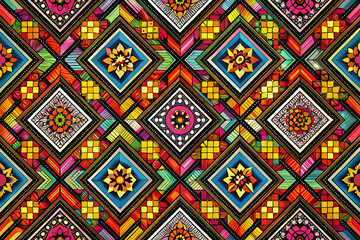 Geometric Abstract Pattern. Colorful Digital Art Design