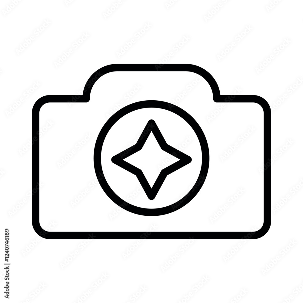 Poster camera enhance vector icon