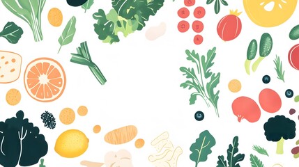 Colorful Assortment Of Fresh Fruits And Vegetables