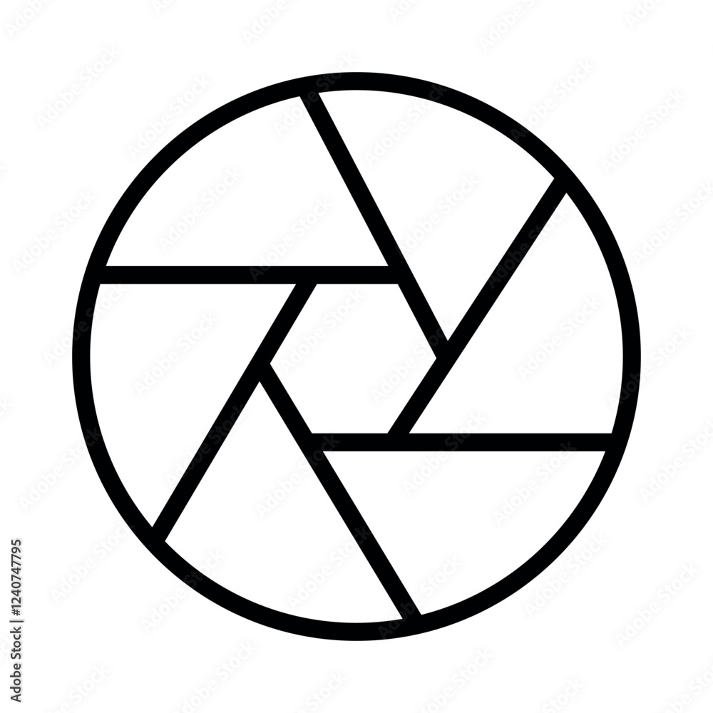 Poster camera iris vector icon