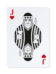 The Jack of hearts. Casino vector clipart.