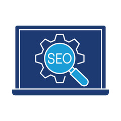 SEO Optimization icon. Website Enhancement Representing Keyword Targeting, Content Visibility, and Search Engine Ranking. Vector illustration.