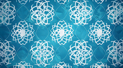Intricate floral pattern design in vibrant blue, showcasing symmetry and elegance, ideal for backgrounds
