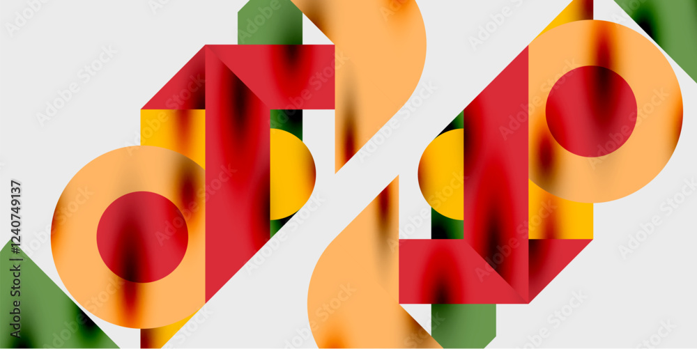 Poster Vibrant abstract background circles with smooth gradients, creating a dynamic and modern design. Ideal for creative, tech, or contemporary-themed projects