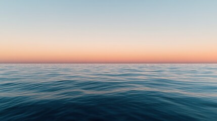 Obraz premium Tranquil ocean at sunset with gentle waves and clear sky