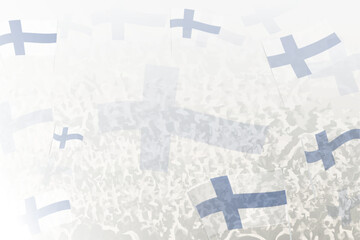 Celebratory Crowd with Finland Flags Background