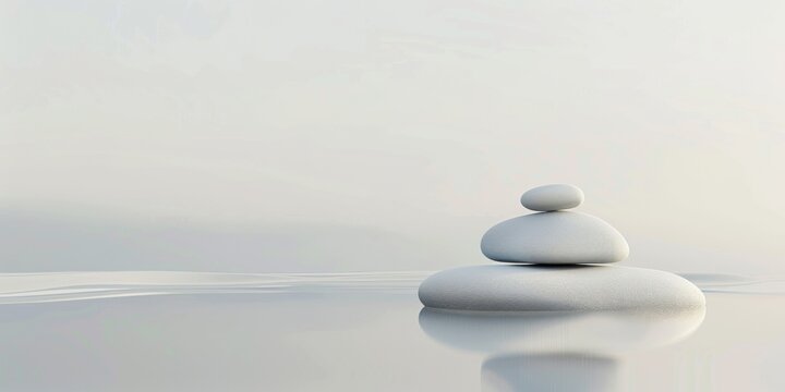 An abstract and clean scene against a pure white background, Minimalist elements in a balanced composition, Modern minimalist style