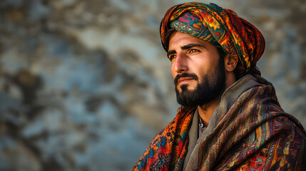 A man in a traditional Afghan pakol, reflecting Afghan heritage, cultural pride, and spiritual significance in everyday wear.