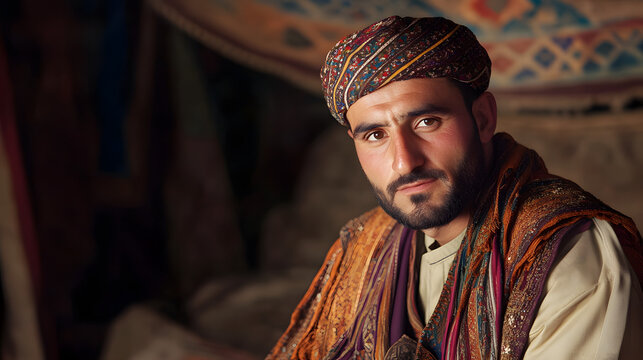 A man in a traditional Afghan pakol, reflecting Afghan heritage, cultural pride, and spiritual significance in everyday wear.