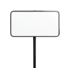 Fototapeta premium Blank sign on black pole, ready for customization or messages. Ideal for advertising or informational purposes