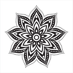 Indian flower mandala art with luxury golden circle frame transparent vintage gold circular pattern