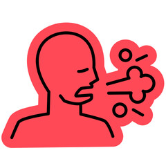 Droplet Spreading icon, Influenza Illness