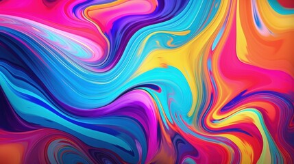 Obraz premium Vibrant Psychedelic Background with Colorful Swirls and Fluid Patterns for Creative and Artistic Designs