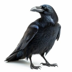 Fototapeta premium A sleek raven perched gracefully.