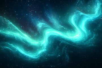 Celestial Nebula Swirling Teal Cosmic Energy
