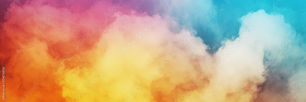 Fototapete Colorful abstract cloud formation with vibrant hues blending in artistic display suitable for various text applications. Generative AI