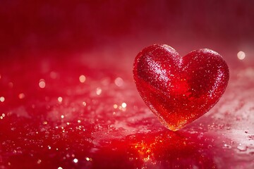 Fototapeta premium Red heart on a red background