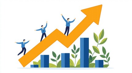 Business Growth Concept with Charts and Figures in Modern Design