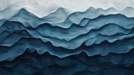 Abstract Blue Mountain Ranges: A Textured Tapestry of Serenity