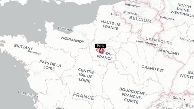 Exploring Paris Detailed City Map Animation with Landmarks and Attractions for Travel, Tourism, and Navigation Purposes