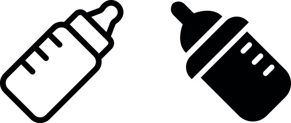 "Essential Baby Bottle Vector Icon Set for Parenting & Baby Care Designs"