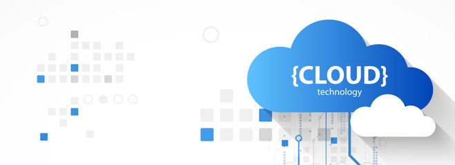 Cloud storage technology. Integrated digital web concept background.