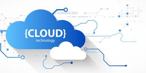 Cloud storage technology. Integrated digital web concept background.