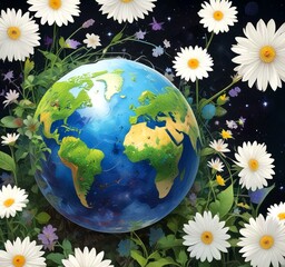 Illustration of globe earth.