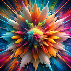 Abstract Colorful Explosion. Vibrant Digital Art