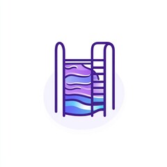 Pool ladder icon, summer, water, recreation, design