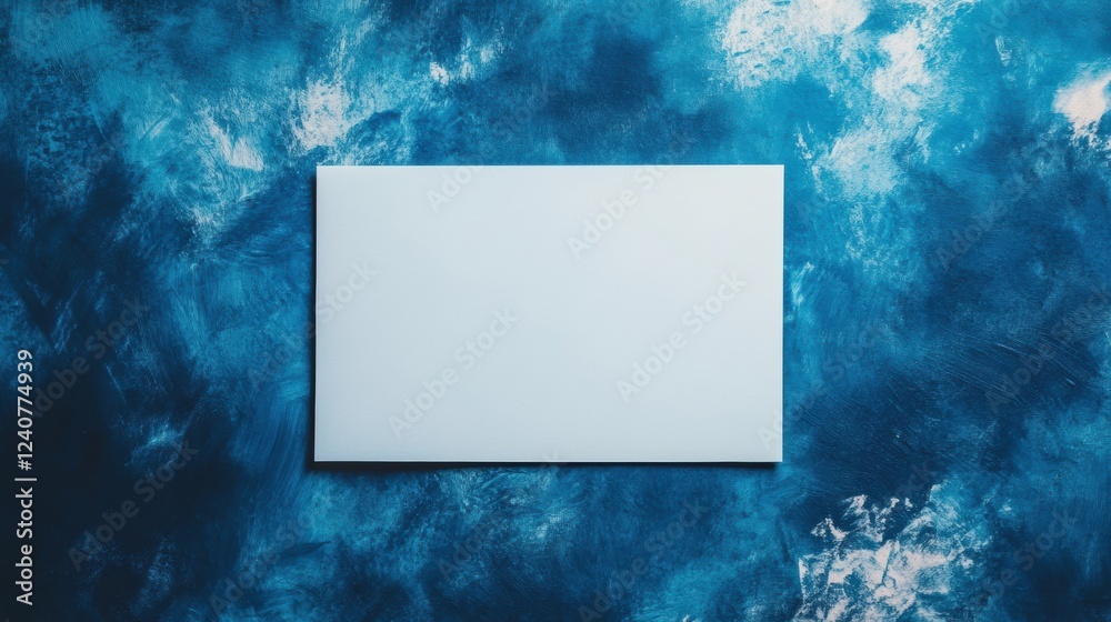 Poster Blank space on textured blue background suitable for creative text insertion or artistic design project layout. Generative AI