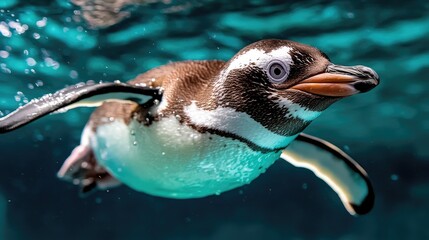 Underwater Penguin Swimming, Ocean Habitat, Wildlife