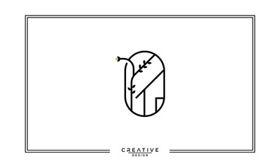A minimal line art logo icon of a house / home or real estate with a leaf circle