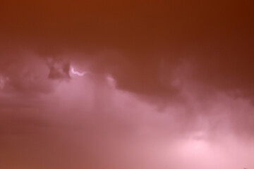 Lightning flash in the night sky, texture and background