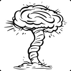 Obraz premium Flat vector illustration of black tornado on the white background. Vector EPS 10
