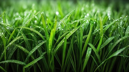 Dew-kissed grass, field, morning, freshness, nature background, website