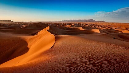 A vast desert with towering sand dunes