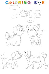 Obraz premium Coloring book of cute dogs cartoon