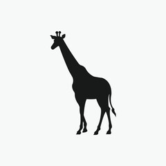 Simple silhouette of a giraffe, perfect for wildlife-themed designs.